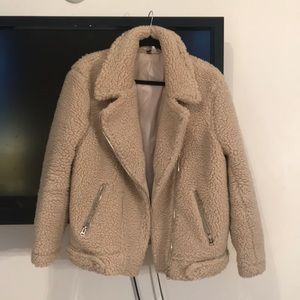 Tan H&M teddy coat